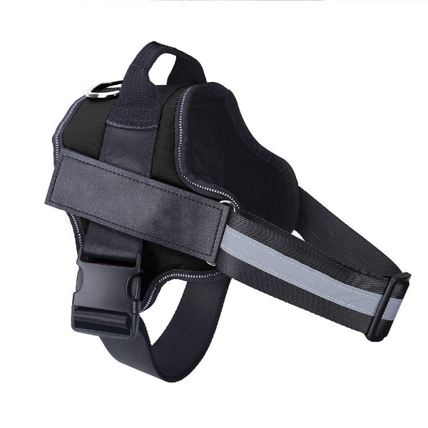 Customizable tag no-pull dog harness - black