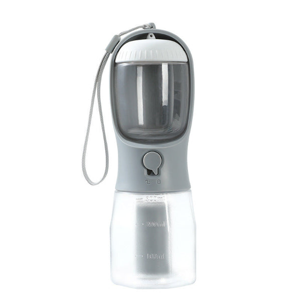 3-in-1 Portable Pet Feeder and Water Bottle - Gray