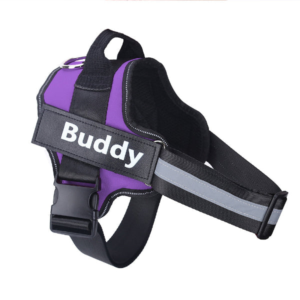 Customizable tag purple no-pull dog harness buddy