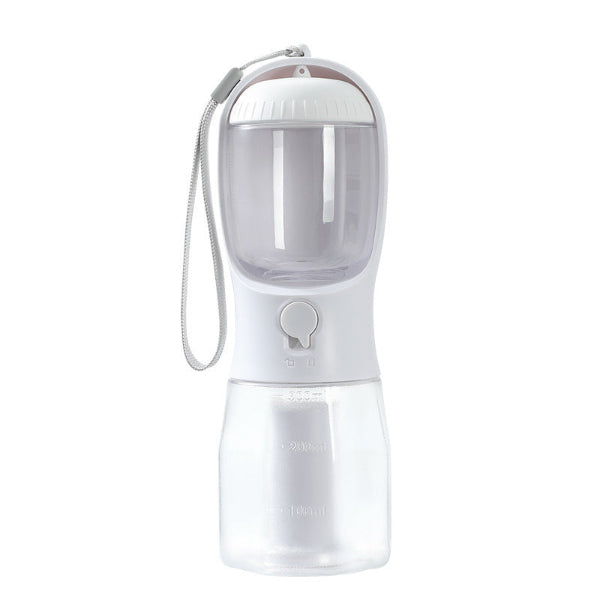 3-in-1 Portable Pet Feeder and Water Bottle - Milky White