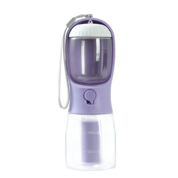 3-in-1 Portable Pet Feeder and Water Bottle - Purple