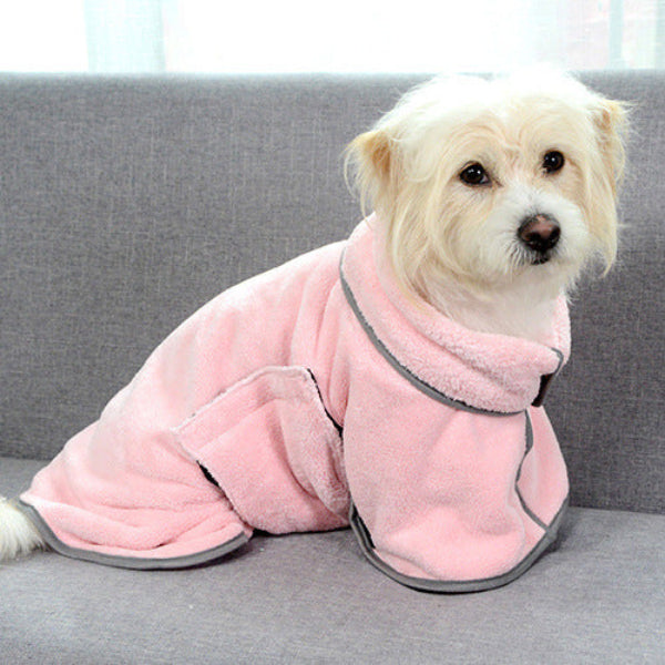 Ultra-Absorbent Dog Bathrobe & Cozy Coat Towel