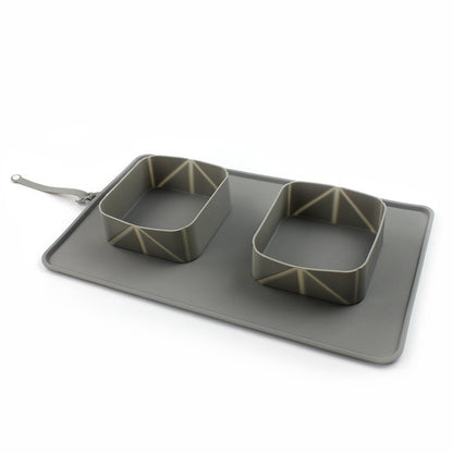 foldable pet bowls - gray