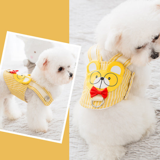 Cute Yellow Bear - Dog Harness Leash Set