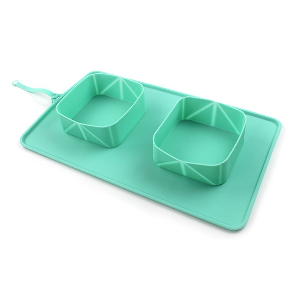 foldable pet bowls - turquoise