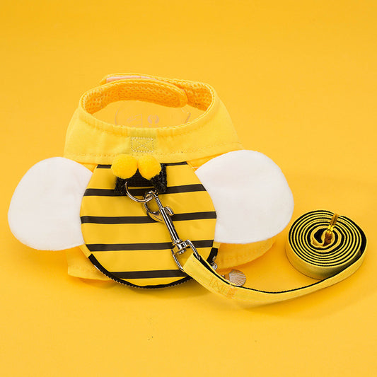 Cute Yellow Bee - Dog Harness Leash Set