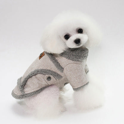 Pet Jacket for Small Breed Dogs - Light Gray - Dog Model