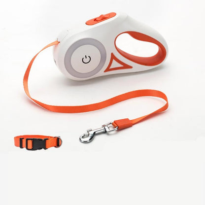 orange retractable leash and collar for small dogs or cats