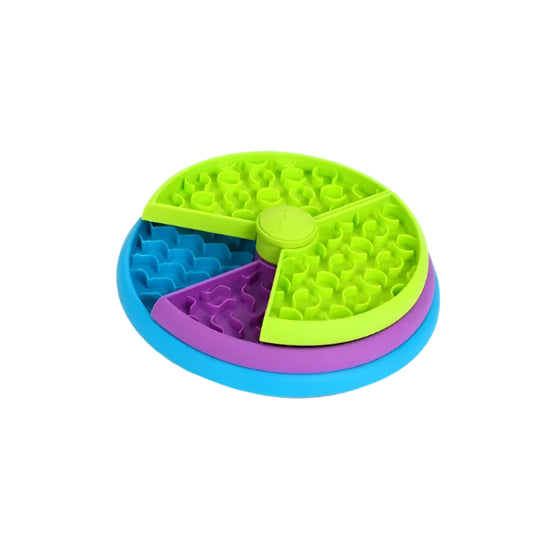 rotating anti-choke slow feeder bowl