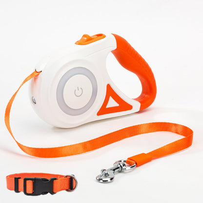 orange retractable leash and collar for small dogs or cats